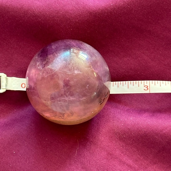 Purple and yellow dendritic fluorite sphere.  Rare and beautiful. - Picture 4 of 9